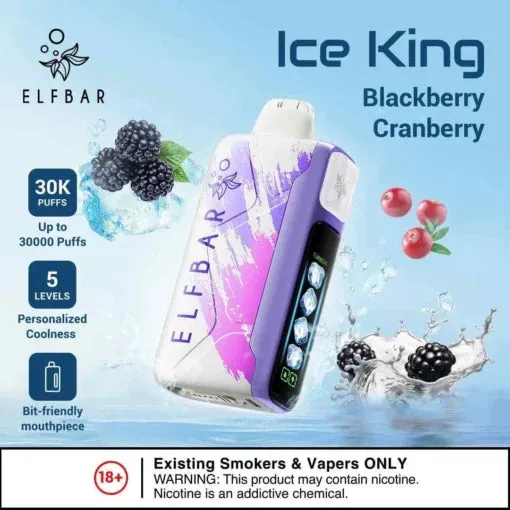 Buy Elf Bar Ice King – Blackberry Cranberry – 30K 30000 Puffs online in Ahmedabad - Vape Shop Ahmedabad