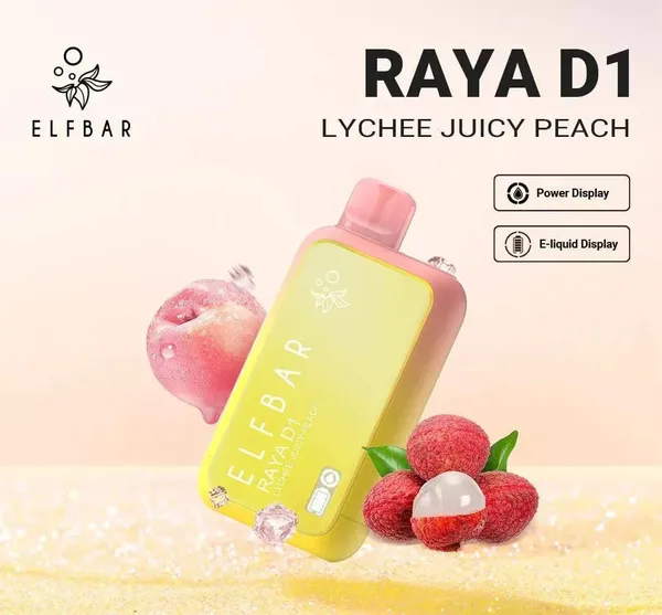 Buy Elf Bar Raya D1 – Lychee Juicy Peach online in Ahmedabad - Vape Shop Ahmedabad