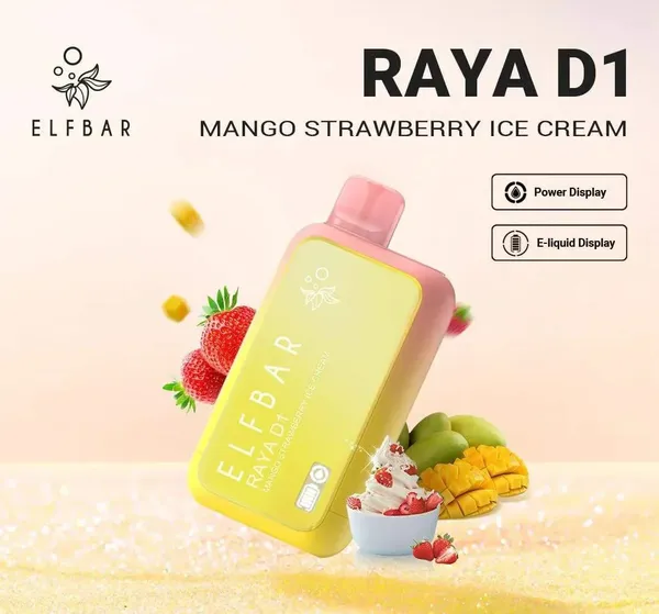 Buy Elf Bar Raya D1 – Mango Strawberry Ice Cream online in Ahmedabad - Vape Shop Ahmedabad