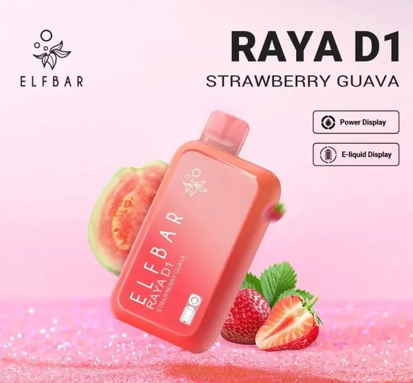 Buy Elf Bar Raya D1 – Strawberry Guava online in Ahmedabad - Vape Shop Ahmedabad