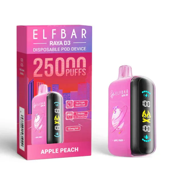 Buy Elf Bar Raya D3 Apple Peach – 25000 online in Ahmedabad - Vape Shop Ahmedabad