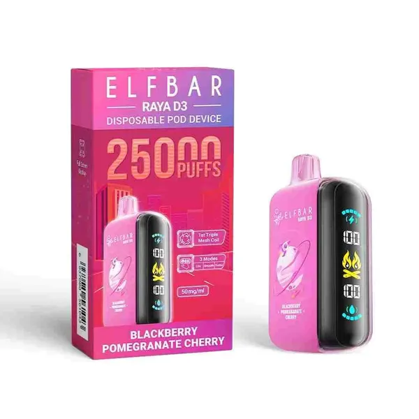 Buy Elf Bar Raya D3 Blackberry Pomegranate Cherry – 25000 online in Ahmedabad - Vape Shop Ahmedabad