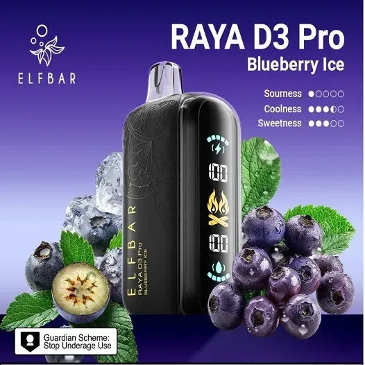 Buy Elf Bar Raya D3 Pro 30K – Blueberry Ice 30000 Puffs online in Ahmedabad - Vape Shop Ahmedabad