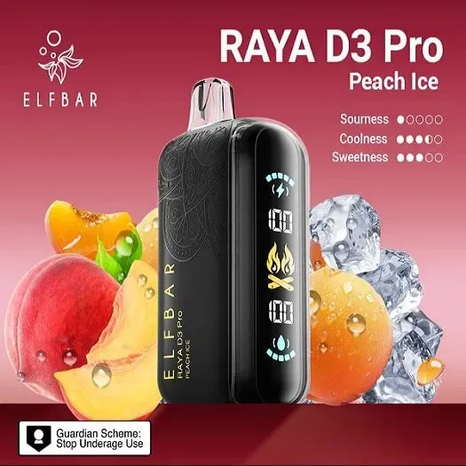 Buy Elf Bar Raya D3 Pro -30k Peach Ice 30000 Puffs online in Ahmedabad - Vape Shop Ahmedabad