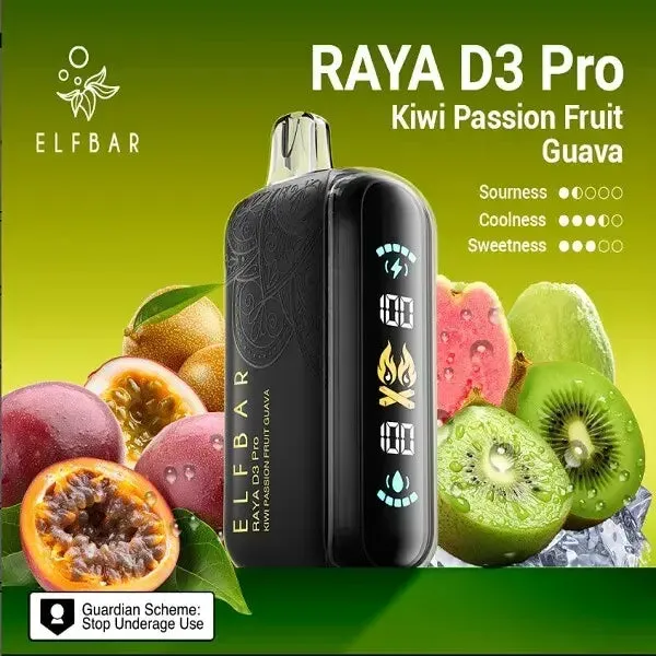 Buy Elf Bar Raya D3 Pro – Kiwi Passion Fruit Guava online in Ahmedabad - Vape Shop Ahmedabad
