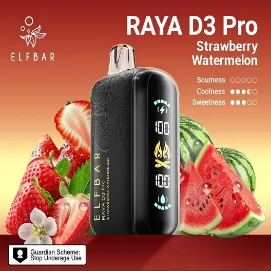 Buy Elf Bar Raya D3 Pro – Strawberry Watermelon online in Ahmedabad - Vape Shop Ahmedabad