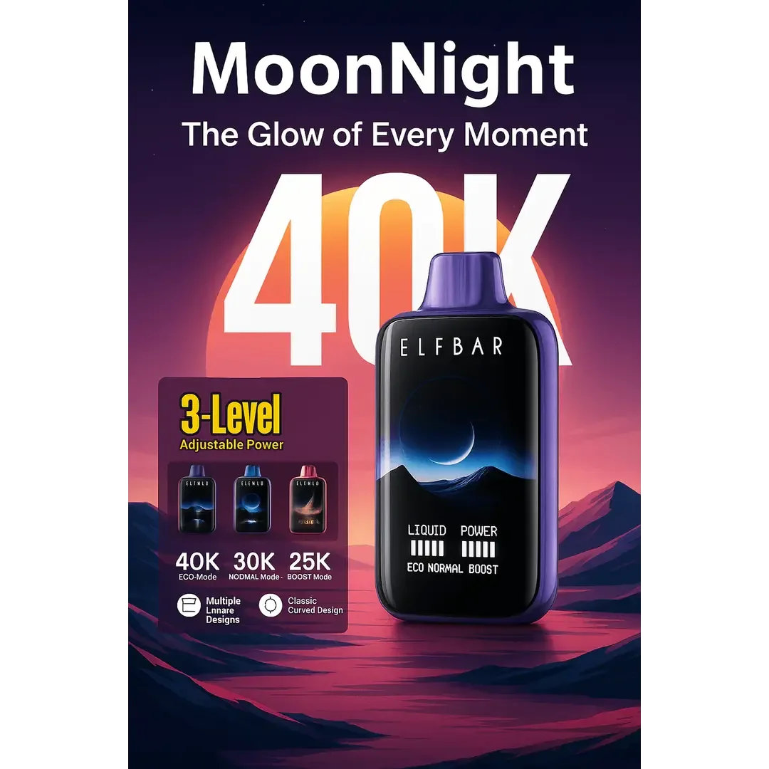 Buy Elfbar Moon Night 40K – Mango Peach Watermelon 40000 Puffs online in Ahmedabad - Vape Shop Ahmedabad