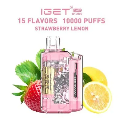 Buy Iget Flare B10000 – Strawberry Lemon online in Ahmedabad - Vape Shop Ahmedabad