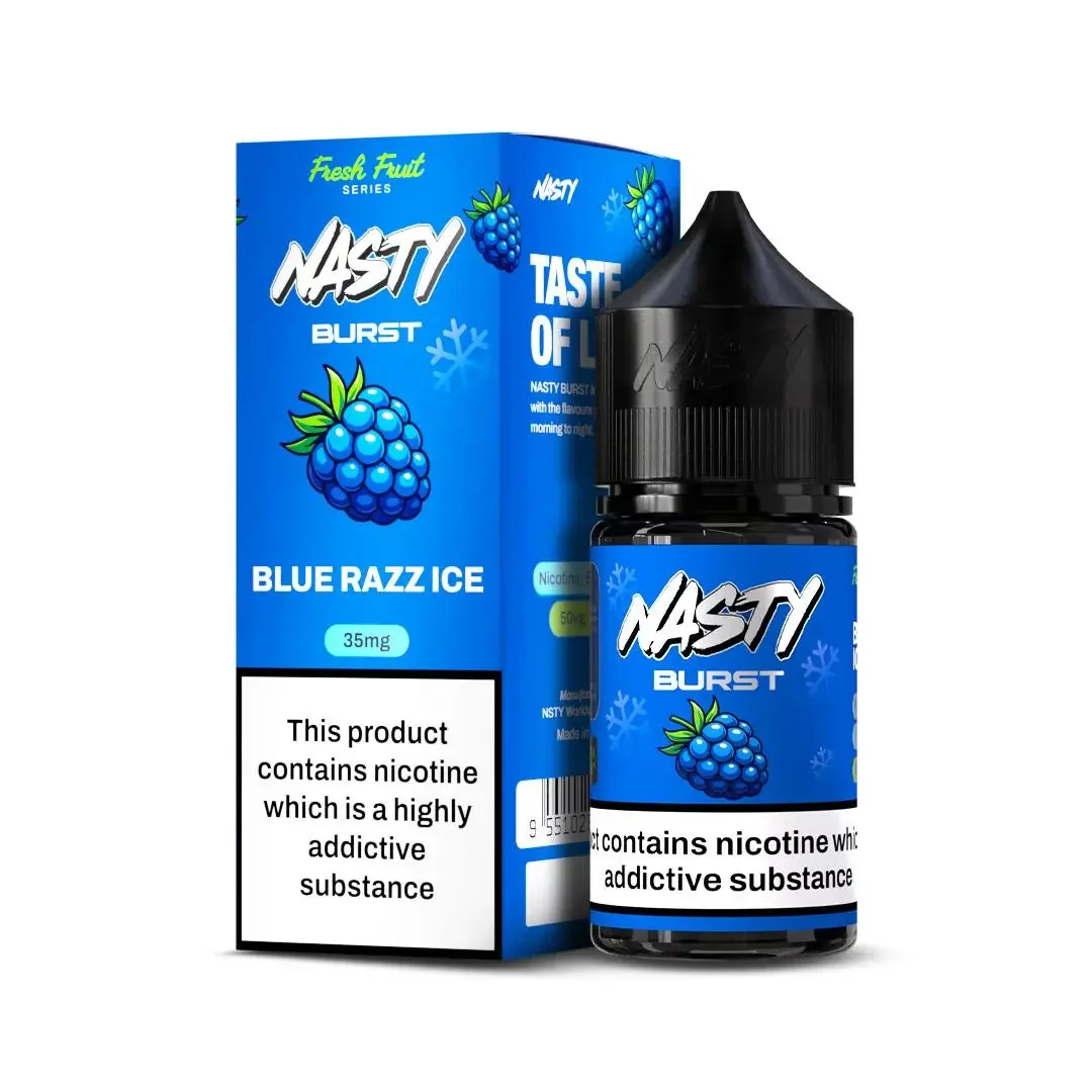 Buy Nasty Burst Nic Salts – Blue Razz Ice online in Ahmedabad - Vape Shop Ahmedabad